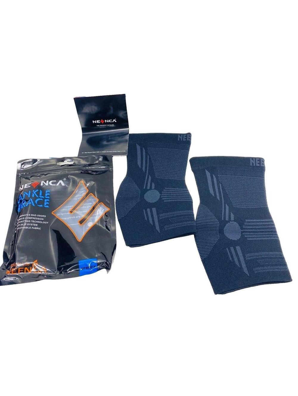 2 Pack Ankle Braces 4-Way Compression Breathable Fabric Elimates Bad Odors New